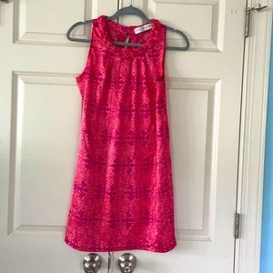 Tracy Negoshian Shift Dress, coral and raspberry, small